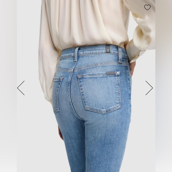 NWT 7 For All Mankind HIGH WAIST SLIM KICK WITH LONG SIDE HEM AND DESTROY, Sz 30 - Picture 4 of 10